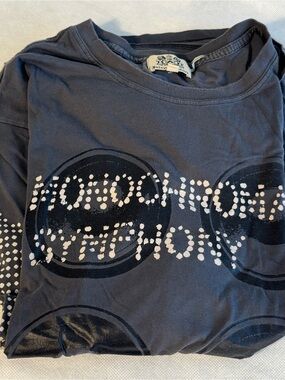 Juicy Couture Gray Monochromatic Symphony Graphic Tee XXL Y2K